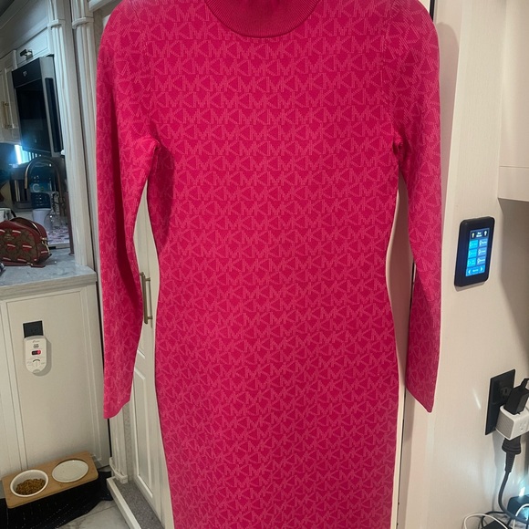 Logo Jacquard Mock Neck Dress - Picture 4 of 5